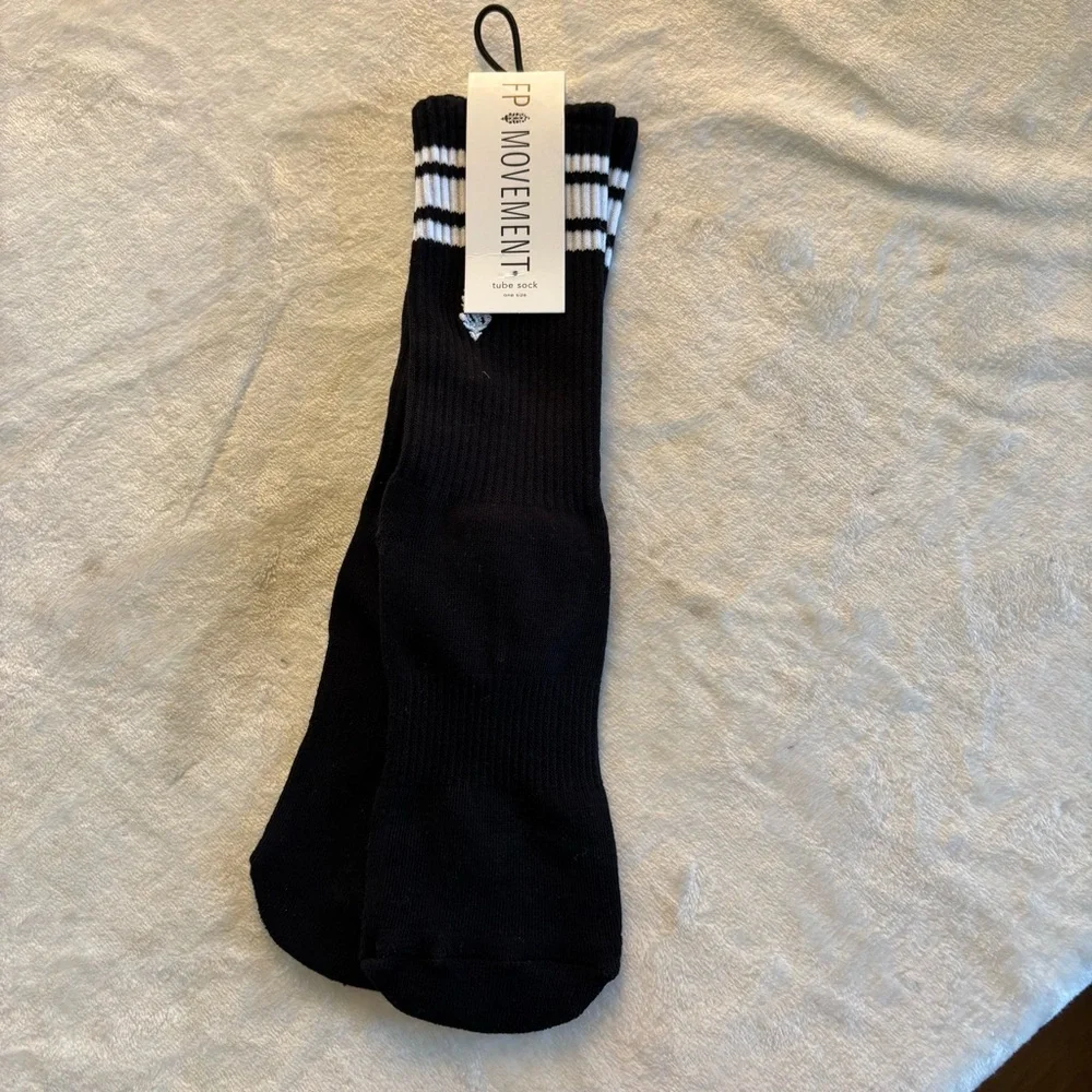 Free People Tube Socks Black New With Tags OS